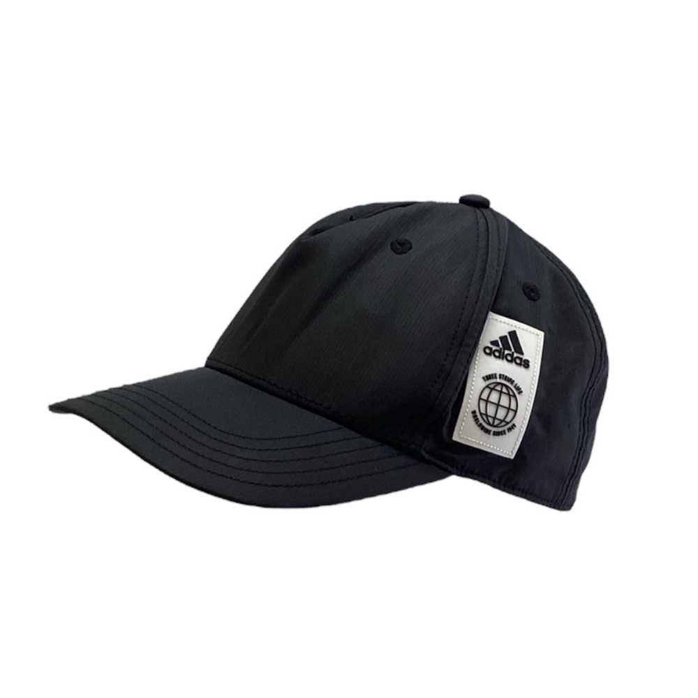 💚 Adidas Black Three Stripe Life Hat